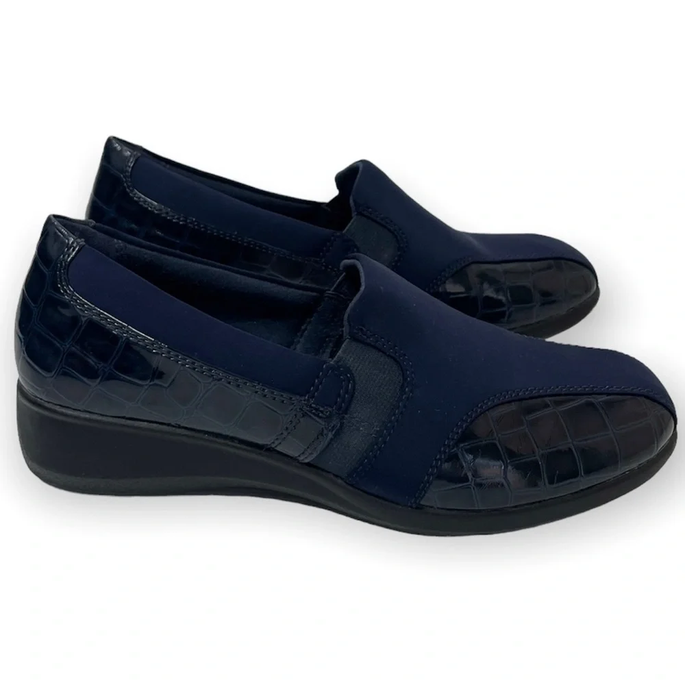 Clarks Comfort Slip On Gael Beam Loafers Navy Blue Size 8.5